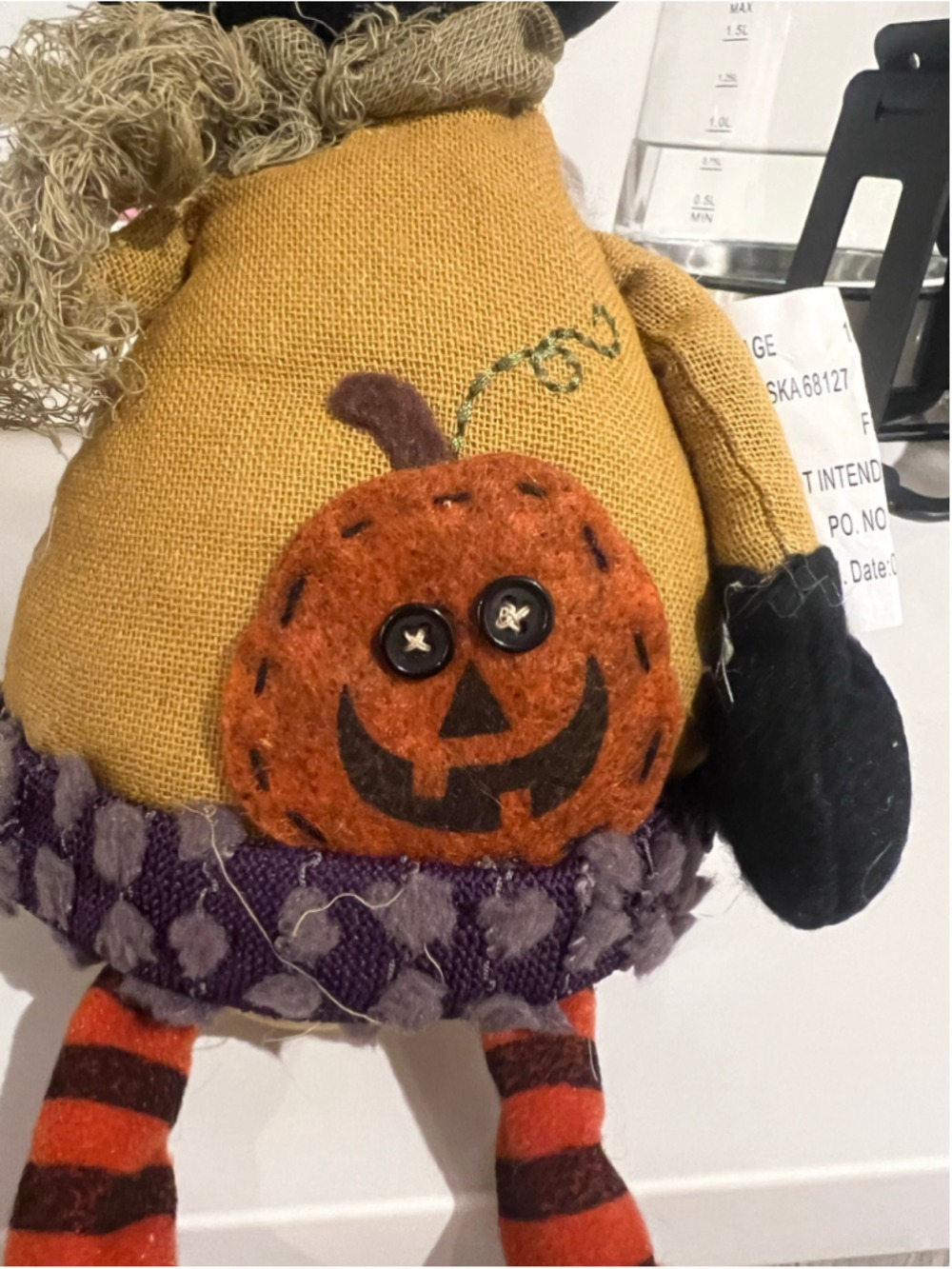 Terry’s Village Halloween Black Cat Pumpkin Shelf Sitter Doll 93/754 Handmade - Picture 6 of 9